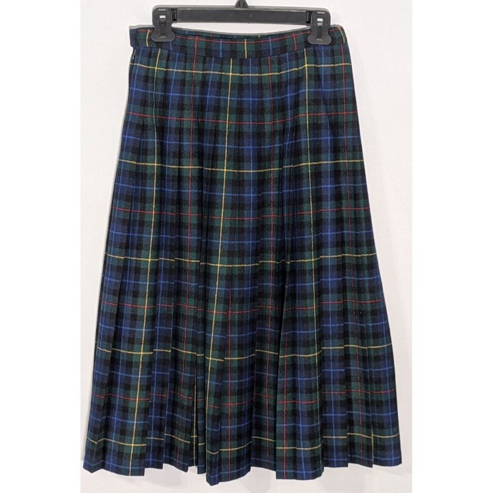 Vintage Pendleton Smith Tartan Plaid Pleated Skirt Dark Academia Preppy 29x29 - Picture 4 of 7
